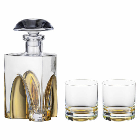 Eisch Whisky Geschenkset Gentleman Gold 3-tlg., 2 Becher mit Karaffe, Kristallglas, Gold, 86577499