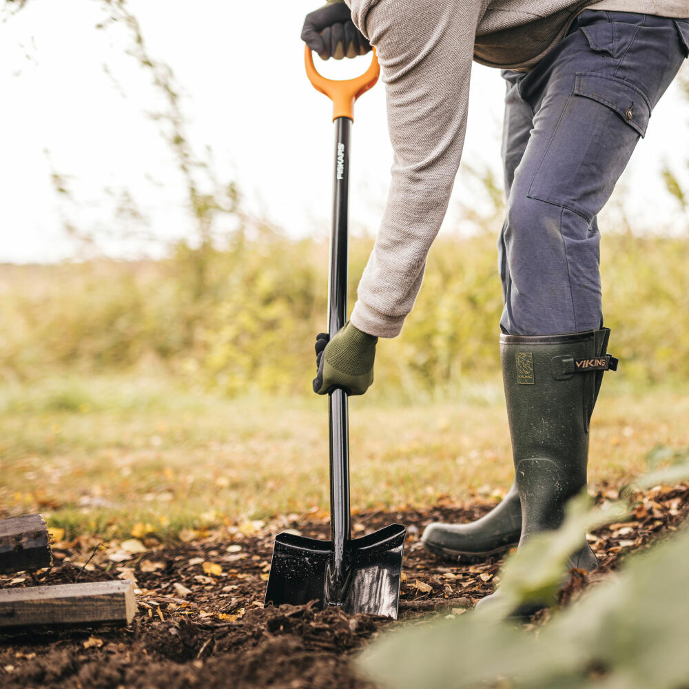 Fiskars Spade Solid Plus XL pointed, shovel, boron steel, steel, plastic, black, orange, 126.5 cm, 1067517