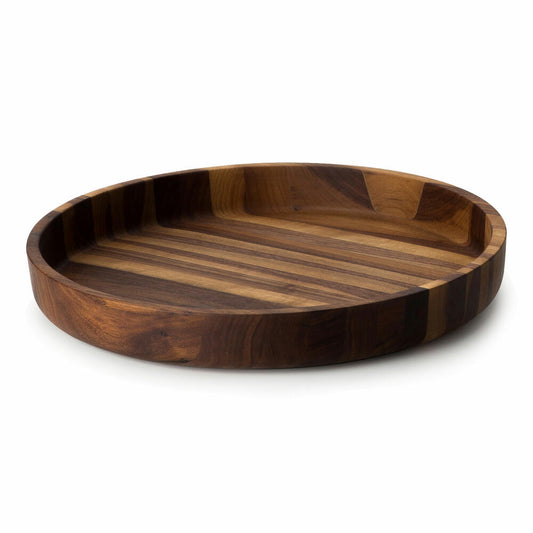 Continenta bowl, serving bowl, bowl, bread bowl, fruit bowl, wooden bowl, walnut wood, Ø 38 x 5.4 cm, 4235