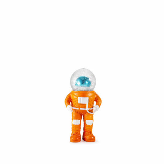 Donkey Products Summerglobe Marstronaut, glitter ball, astronaut figure, polyresin, glass, orange, 18 cm, 330493