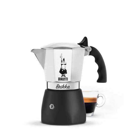 Bialetti Espressokocher New Brikka 2020 für 4 Tassen, Espresso, Espressokanne, Aluminium, Silber, 150 ml, 7314