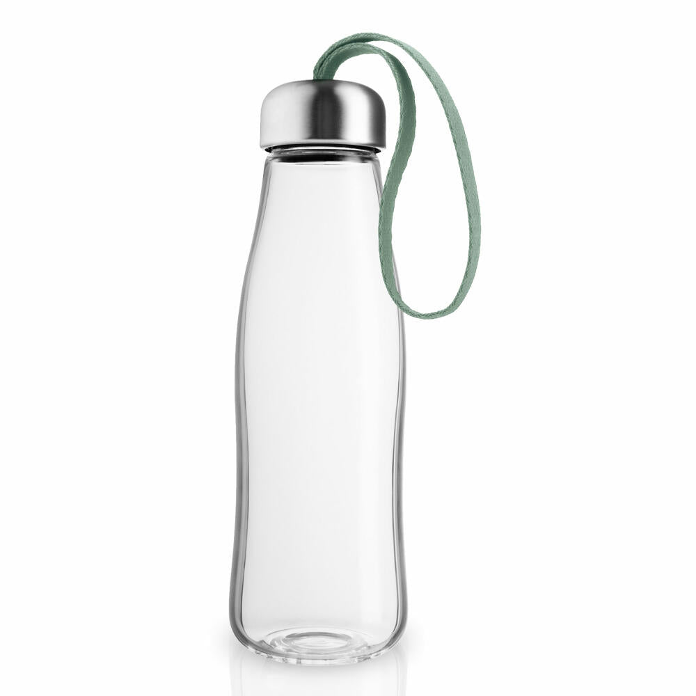 Eva Solo Glastrinkflasche Faded Green, Flasche, Edelstahl, Kunststoff, Nylon, Grün, 500 ml, 575042