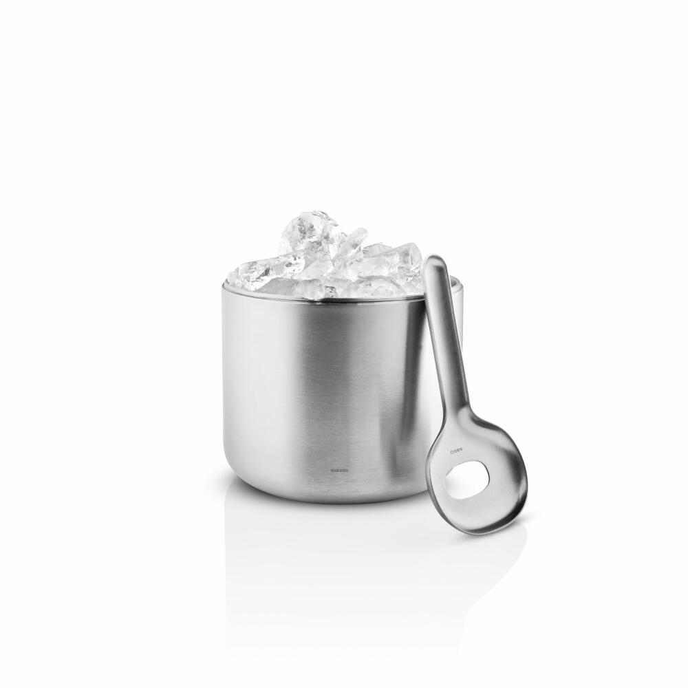 Eva Solo Eiseimer Liquid Lounge mit Löffel, Edelstahl, Brushed Steel, 14 cm, 822015