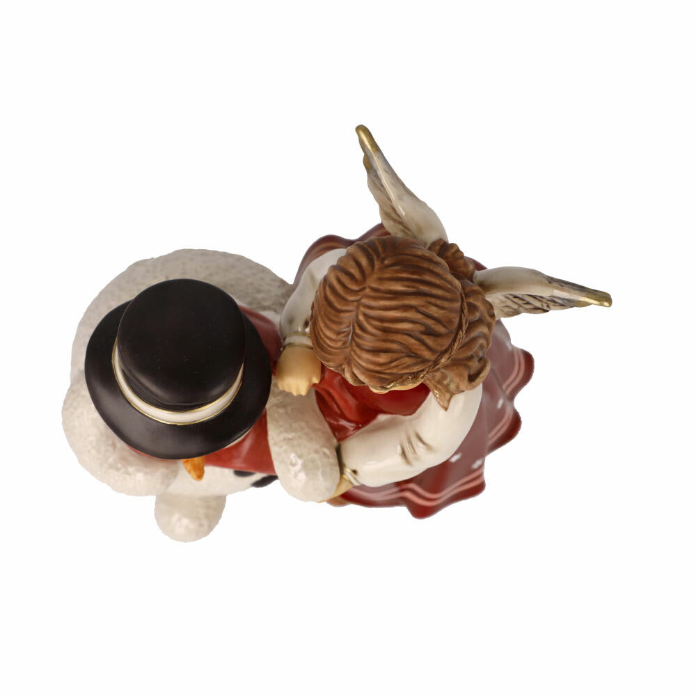 Goebel Angel Cozy Winter Night, Decorative Figure, Christmas, Stoneware, Bordeaux, 14.5 cm, 41675291