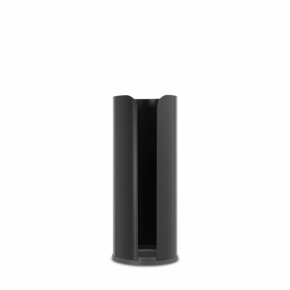 Brabantia Toilettenrollen-Spender ReNew, Stahl, Kunststoff, Matt Black, für 3 Rollen, 280504