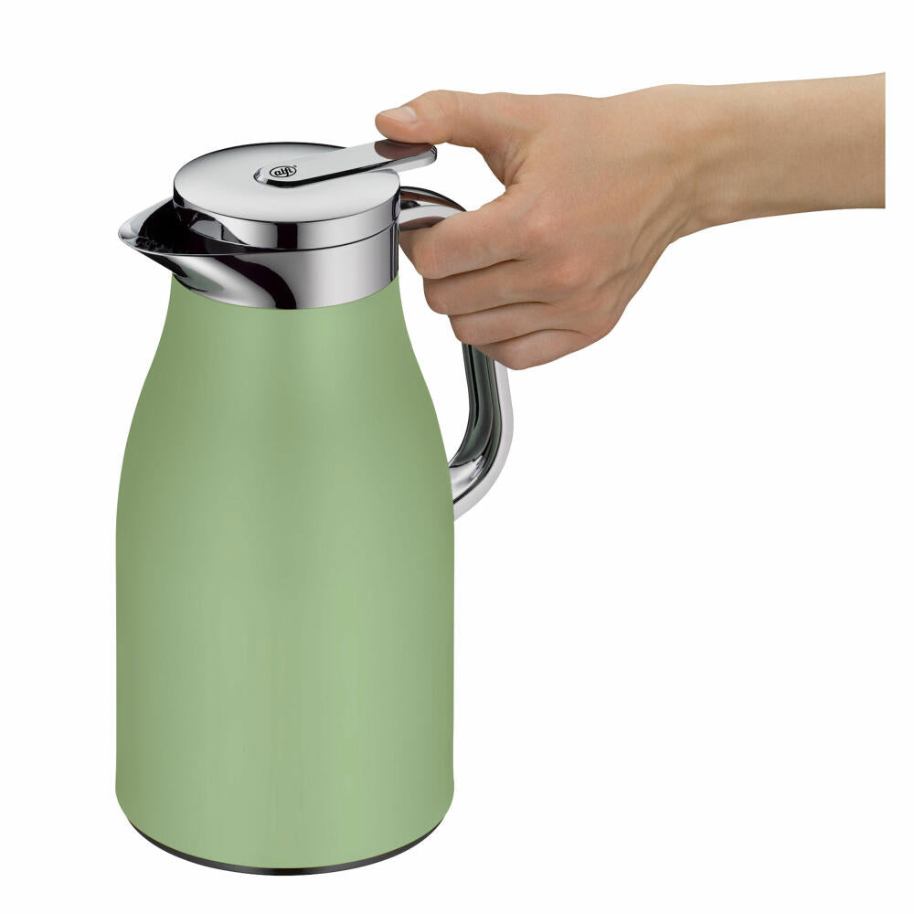 Alfi Skyline vacuum flask, thermos flask, stainless steel, Celadon Green Matt, 1 L, 1321351100