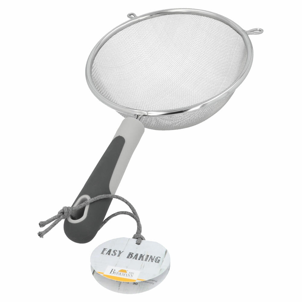 Birkmann Easy Baking Sieve, Fine Sieve, Draining Sieve, Kitchen Sieve, Household Sieve, Stainless Steel / Plastic, Grey, 16 cm, 422681