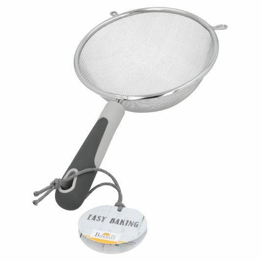 Birkmann Easy Baking Sieve, Fine Sieve, Draining Sieve, Kitchen Sieve, Household Sieve, Stainless Steel / Plastic, Grey, 16 cm, 422681