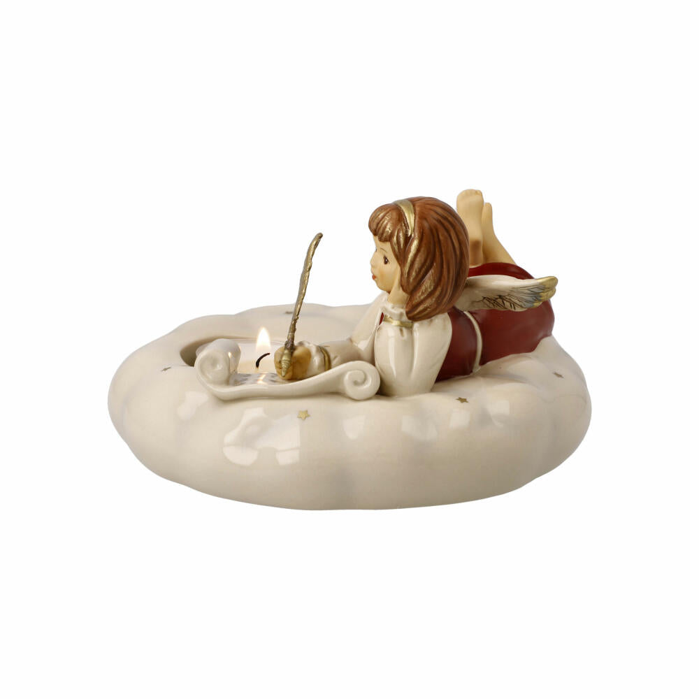 Goebel decorative figure angel letter to the Christ Child, heavenly messengers, stoneware, Bordeaux, 9 cm, 41659291