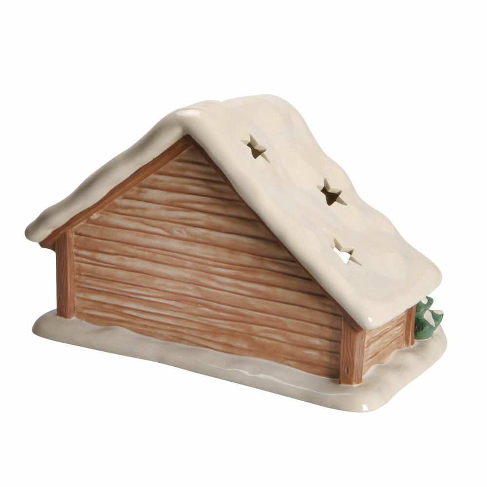 Goebel Nativity Stable with Snow, Christmas Decoration, Stoneware, Colorful, 24 cm, 41661041