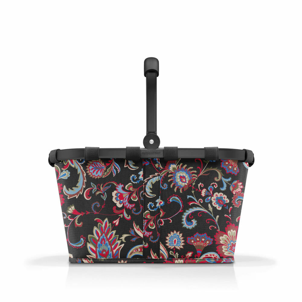 reisenthel carrybag, Einkaufskorb, Picknickkorb, Tragetasche, Frame Paisley Black, 22 L, BK7063