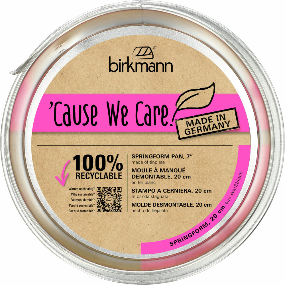 Birkmann Cause We Care springform pan, cake pan, baking pan, cake baking pan, tinplate, Ø 20 cm, 889101