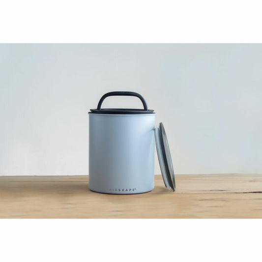 Airscape verzinkter Aromabehälter groß, Kaffeedose, Aufbewahrungdose, Stahl / Kunststoff, Grau Matt, AA2108
