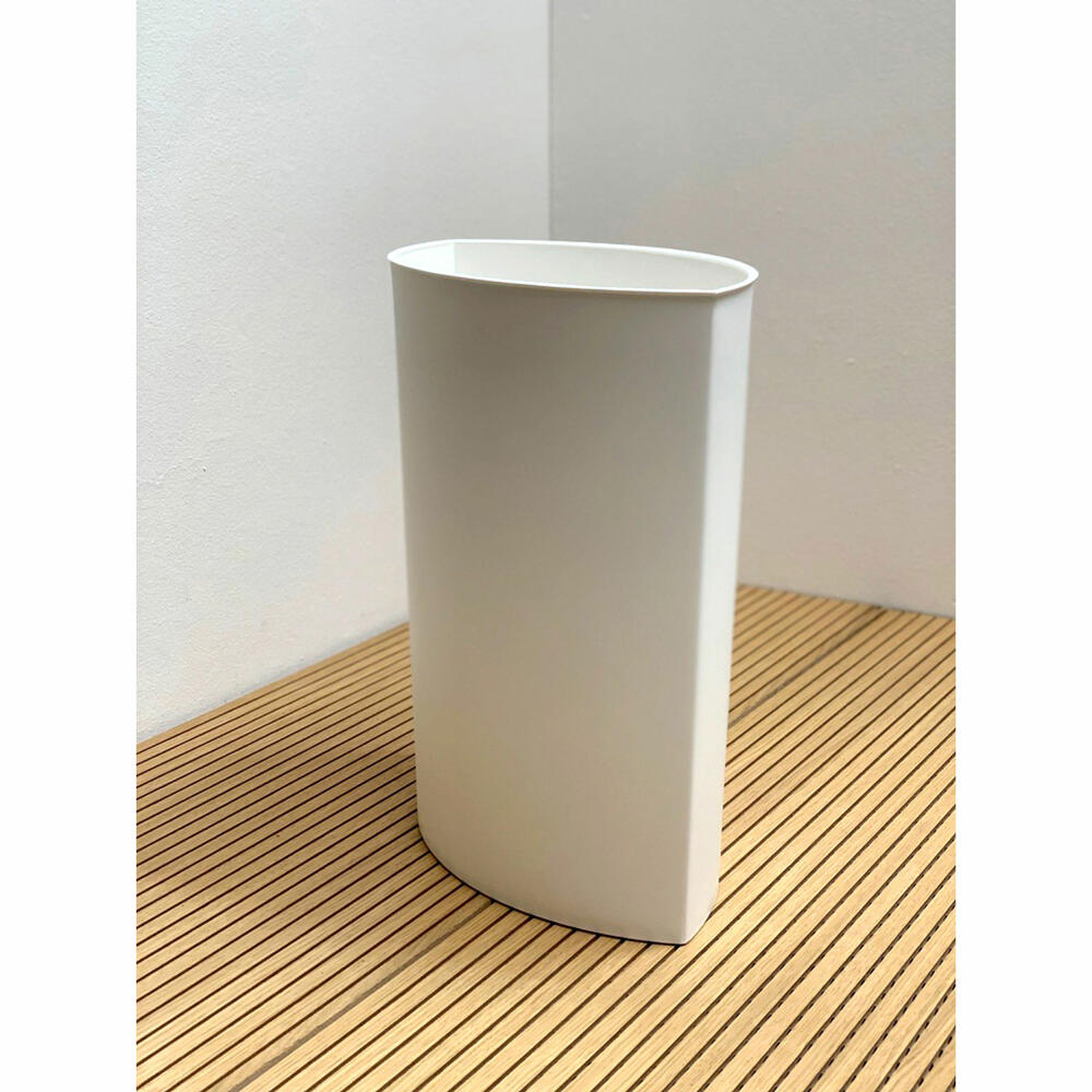 Authentics Maxi Lip Wastepaper Basket, Trash can, Dustbin, Polypropylene, White, 1090798