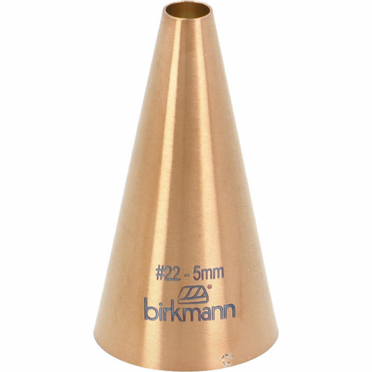 Birkmann perforated nozzle no. 22, piping nozzle, decorating nozzle, baking accessories, stainless steel, copper-colored, Ø 5 mm, 409033