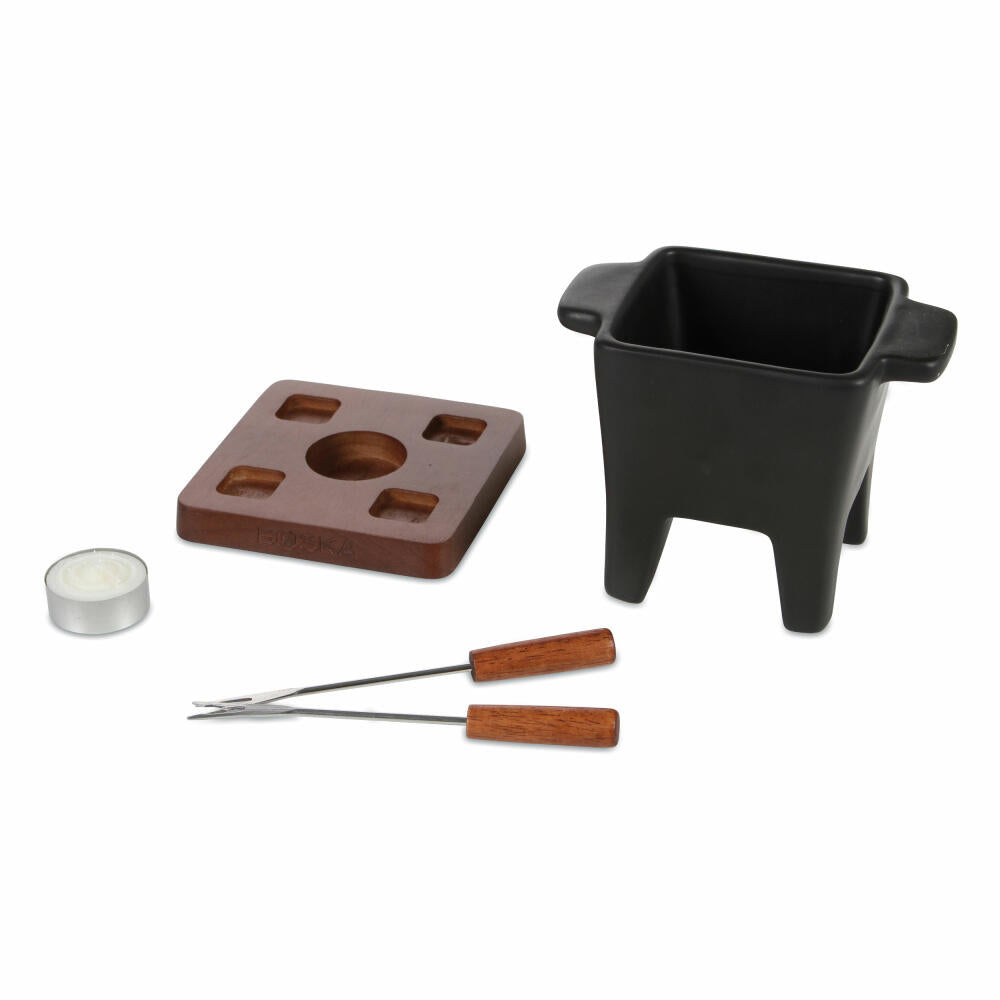 Boska Tapas Fondue Set Nero, Käsefondue, 5-tlg., Schokofondue, Käsezubehör, 300 ml, 853530