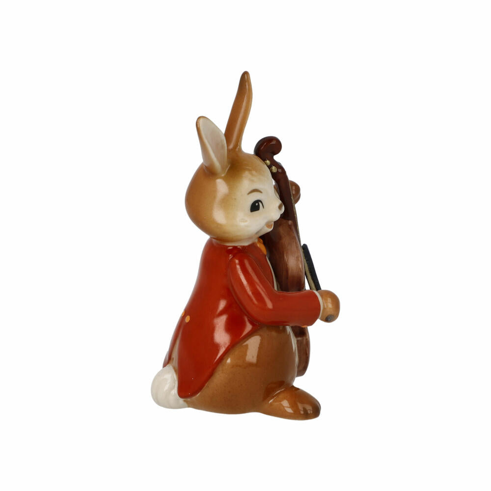 Goebel Figurine Rabbit - Happy Bassist, Easter, Stoneware, Colorful, 8 cm, 66845801