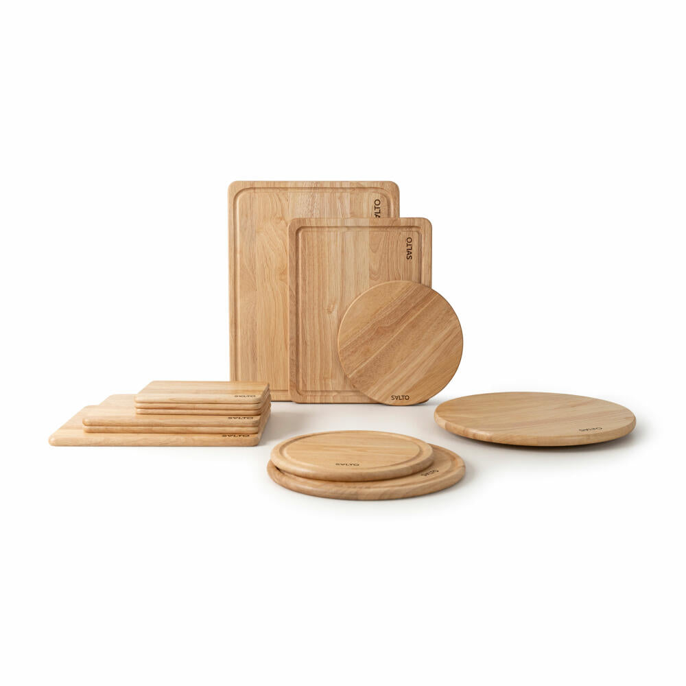 Continenta SALTO steak plate, wooden board, serving board, rubber tree, Ø 30 cm, 30997