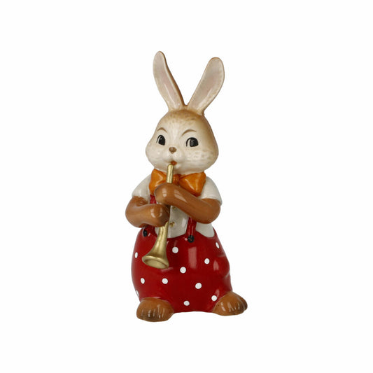 Goebel Figurine Rabbit - Sweet Flute Player, Easter, Stoneware, Colorful, 8 cm, 66845791