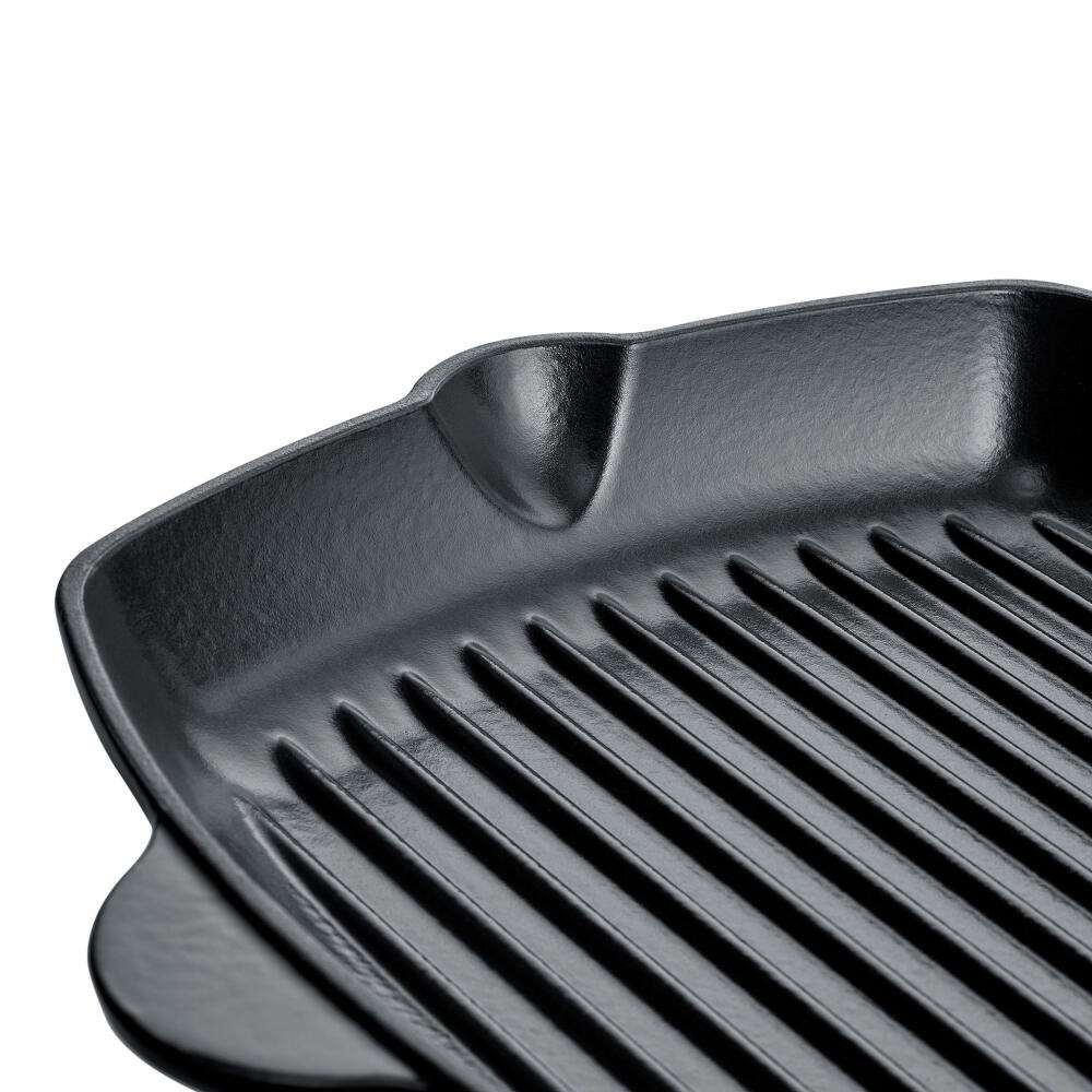 Berndes b.iron Grillpfanne, Pfanne, Induktionsgeeignet, Gusseisen, Schwarz / Grau, 27 x 27 cm, 034233