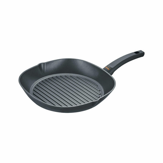 Berndes Special+ Grillpfanne mit Grillrippen, Pfanne, Antihaftversiegelung, Aluminium, Schwarz 28 cm, 004191428