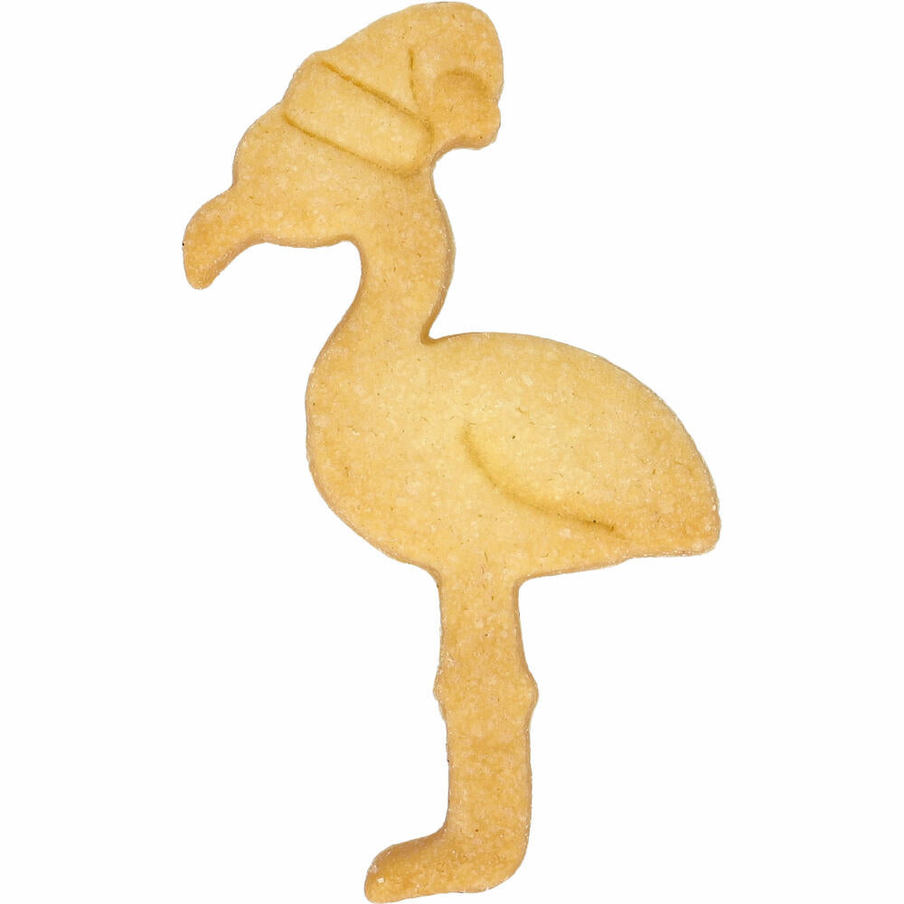 Birkmann Ausstechform Weihnachts-Flamingo, mit Innenprägung, Ausstecher, Plätzchenform, Keks, Plätzchen, Edelstahl, 8 cm, 199491