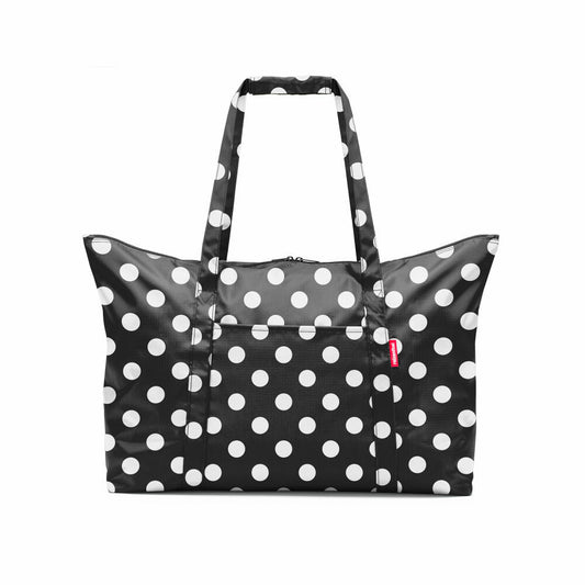 reisenthel mini maxi travelbag, foldable, beach bag, shopping bag, bag, Dots White, 30 L, AG7073