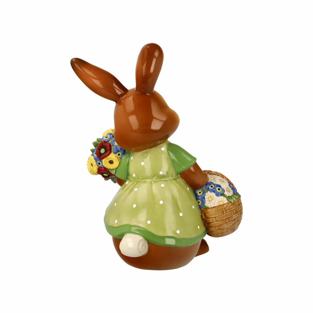 Goebel Figurine Bunny Girl - A Flower Greeting, Stoneware, Colorful, 25 cm, 66845631