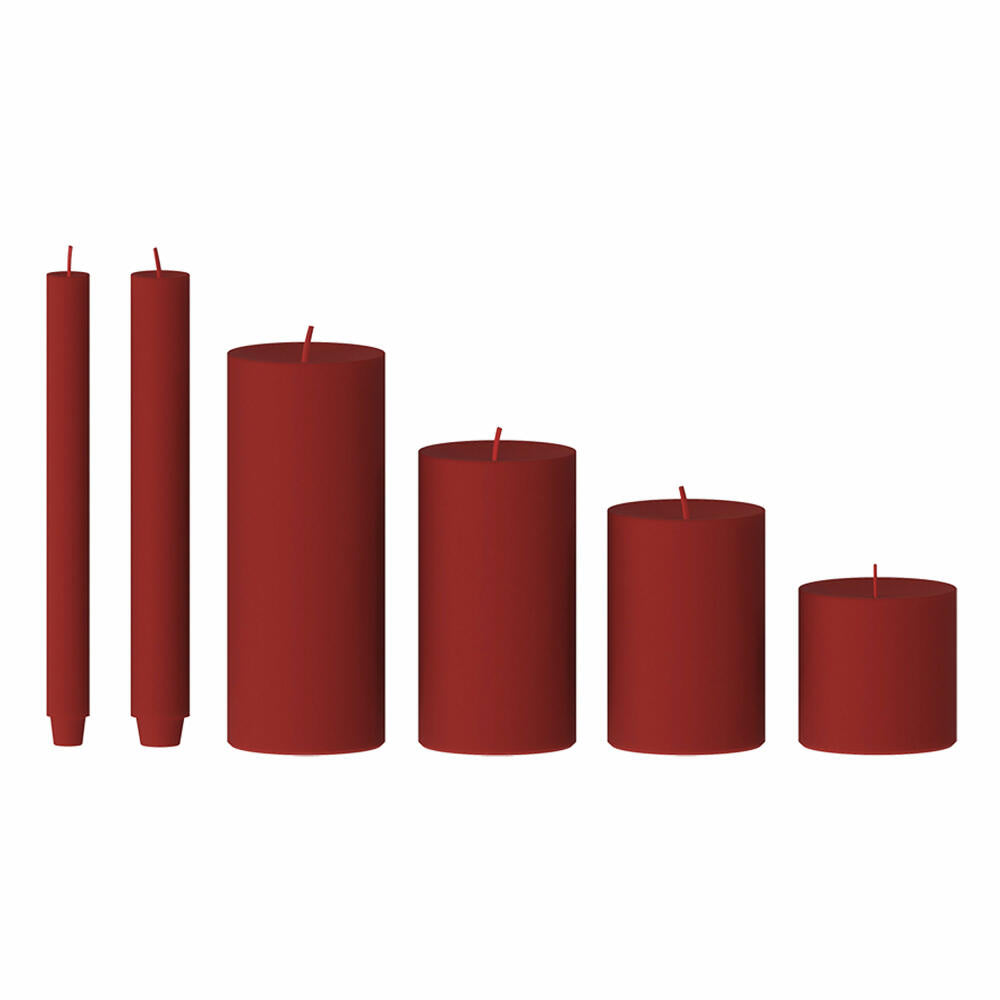 Engels Kerzen Original Stumpen Cast, pillar candle, stump candle, paraffin, cinnabar, Ø 8 cm, H 15 cm, 62008015200