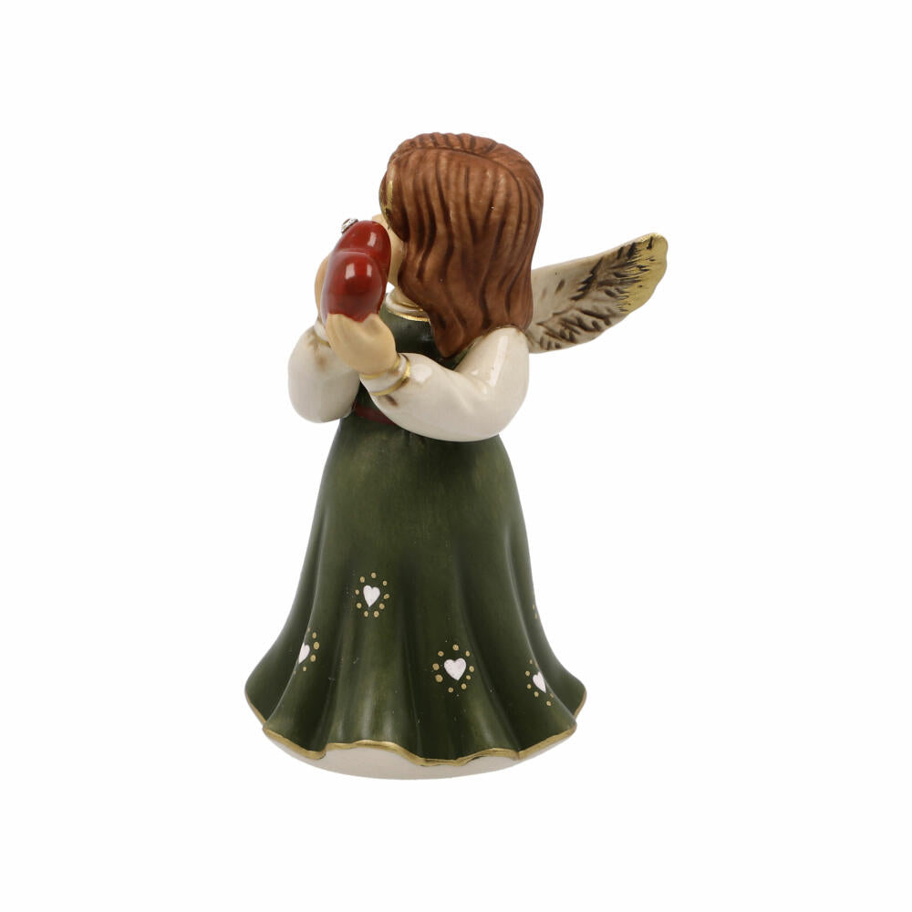 Goebel Angel Follow Your Heart, decorative figure, stoneware, red-green, 8.5 cm, 41663311