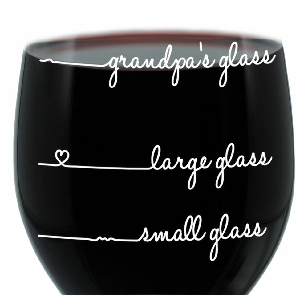 Leonardo Weinglas XL, Grandmas und Grandpas Glass Handwriting, 2er Set, Geschenk Stimmungsglas mit lustiger Gravur, Mood Wein Glas, 610ml