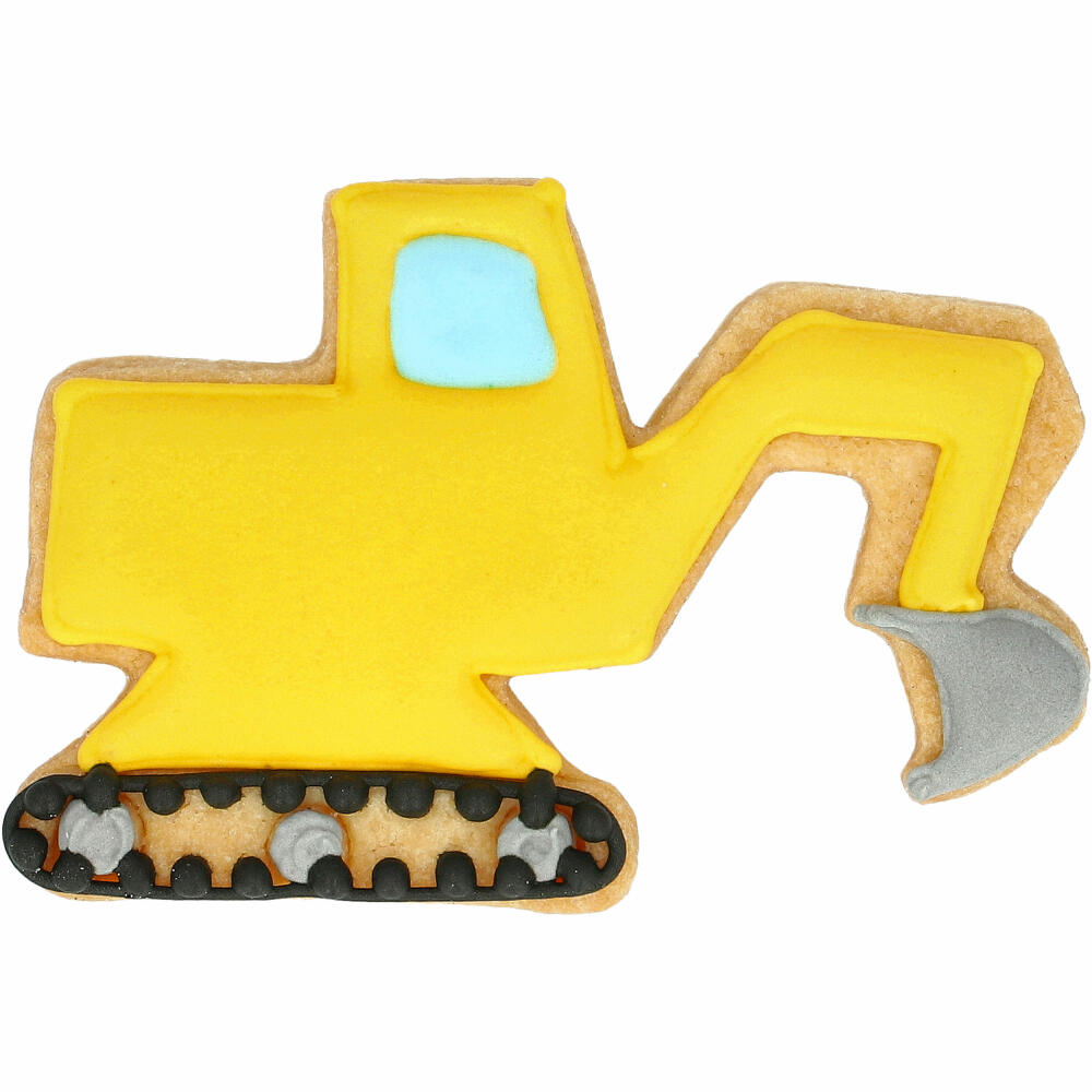 Birkmann cookie cutter excavator, with internal embossing, cookie cutter, cookie shape, biscuit, biscuits, stainless steel, 8.5 cm, 199156