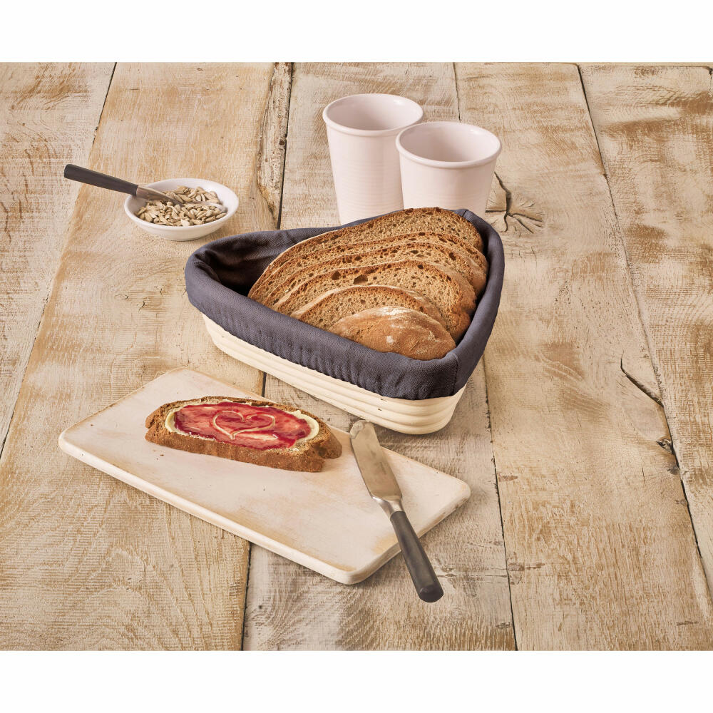 Birkmann Laib & Seele Bezug für Gärkörbchen Herz, passend für Artikel 209053 Körbchenbezug, Baumwolle, Schwarz, 700758