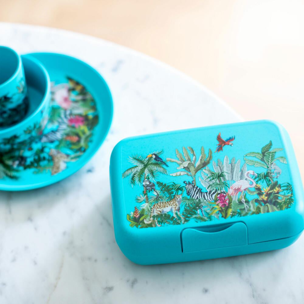 Koziol Lunchbox Candy L Jungle, Brotdose, Kunststoff-Holz-Mix, Organic Turquoise, 1426682