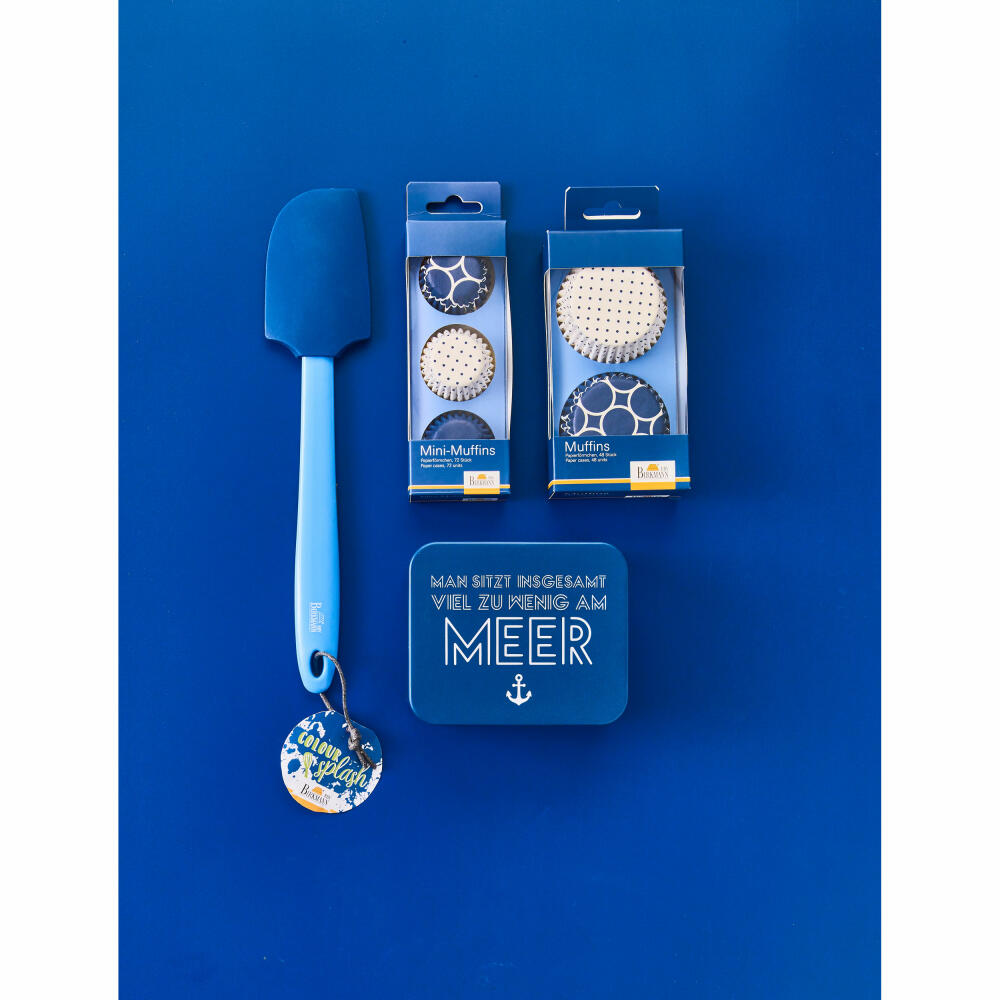 Birkmann dough scraper Colour Splash, kitchen scraper, scraper, silicone head with plastic handle, blue, 29 cm, 421677