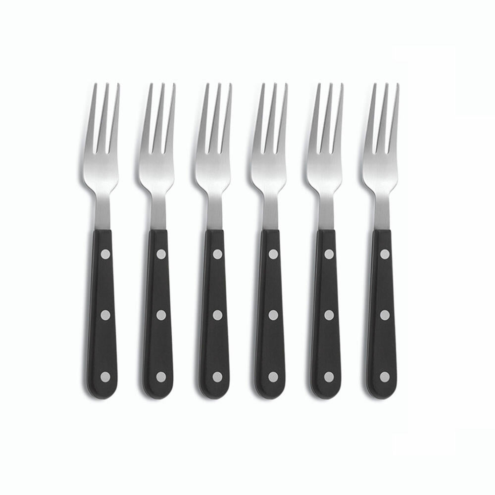 Comas steak fork set Eco 12 pcs., cutlery, meat fork, stainless steel AISI 430, black, 3003