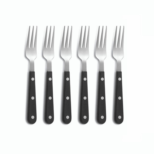 Comas steak fork set Eco 12 pcs., cutlery, meat fork, stainless steel AISI 430, black, 3003