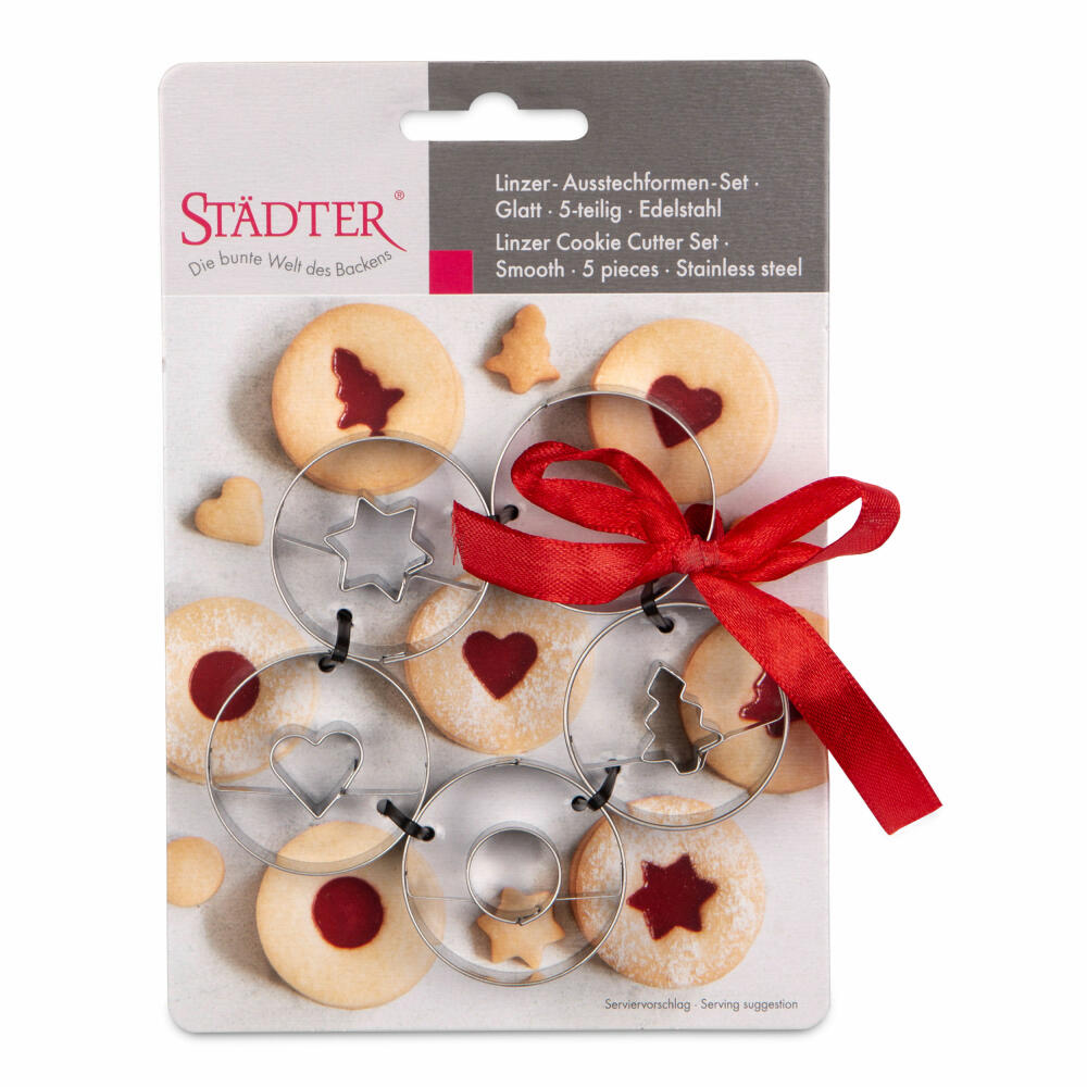 Städter Linzer cookie cutter Spitzbub Smooth, cookie cutter, cookie cutter, stainless steel, Ø 4 cm, 954199