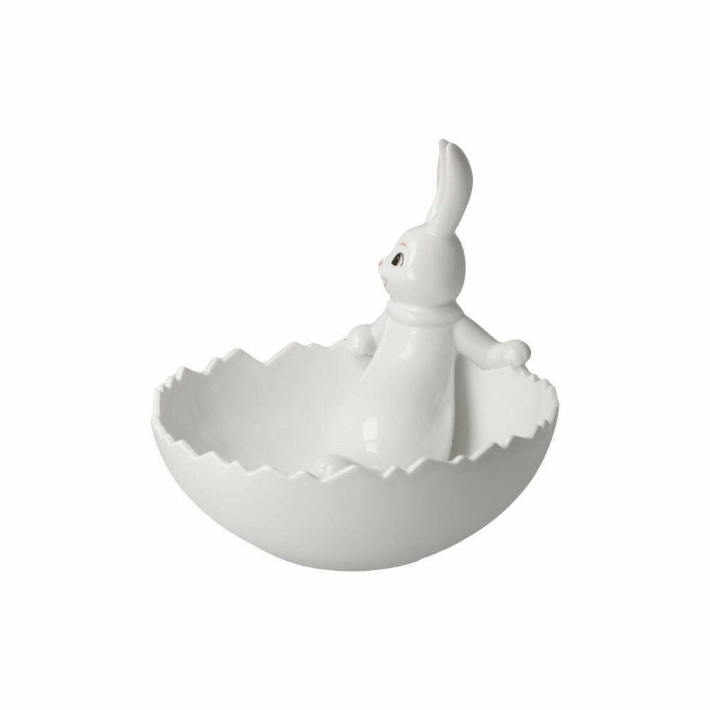 Goebel Figurine Rabbit with Bowl Snow White - Sweets for my Sweet, Porcelain, Colorful, 16 cm, 66845941