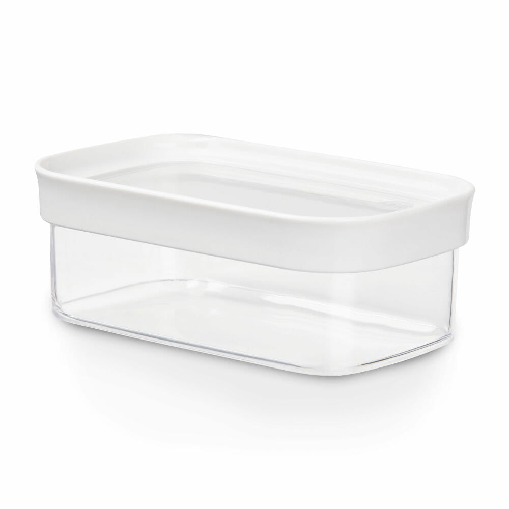 EMSA Optima dry storage container rectangular, storage container, freshness container, plastic, transparent / white, 0.45 L, N11416