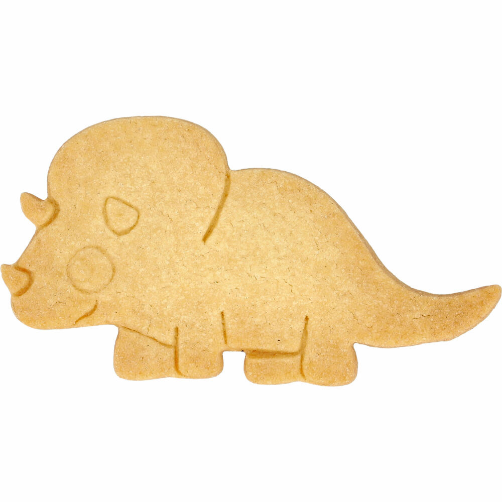 Birkmann Dinosaur Triceratops Cookie Cutter, with internal embossing, cookie cutter, cookie mold, biscuit, cookies, stainless steel, 10 cm, 198944