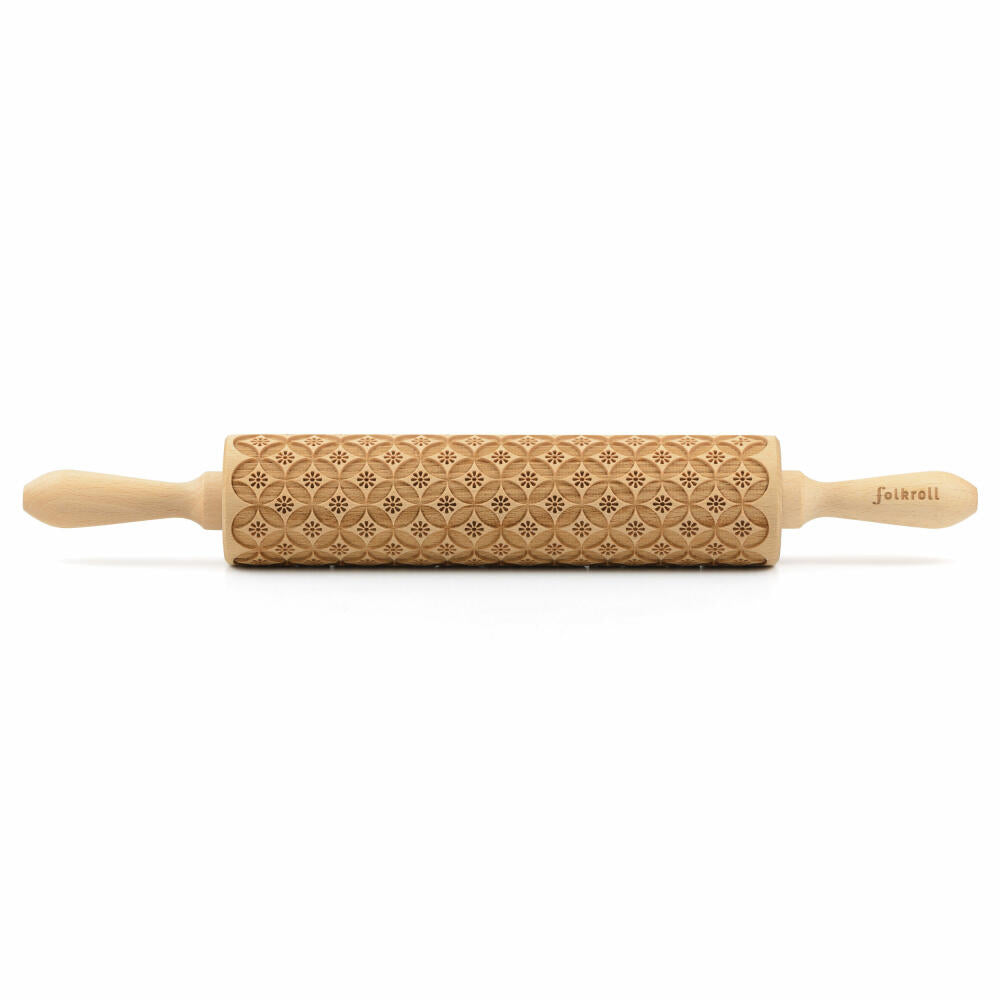 Folkroll rolling pin China pattern, large, 43 cm, rolling pin, embossing roll, pattern, motif, roll, beech wood, 330241