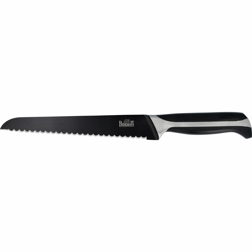 Birkmann Laib &amp; Seele bread knife, bread knife, bread roll knife, kitchen knife, pastry knife, black blade, stainless steel, 21 cm, 210455