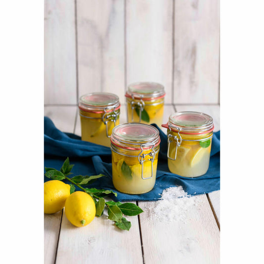 Dr. Oetker Bügelverschlussglas 530 ml, Liebevoll Hausgemacht, Einmachglas, Glas, Transparent, Rot, 1551