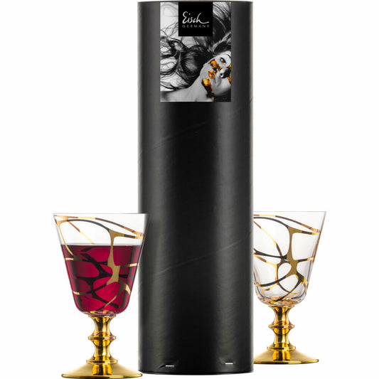 Eisch Rotweingläser Stargate Gold, 2er Set, Rotweinglas, Weinglas, Kristallglas, 290 ml, 49958611