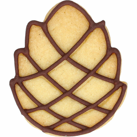 Birkmann cookie cutter pine cone, with internal embossing, cookie cutter, cookie mold, biscuit, cookies, stainless steel, 6 cm, 199552