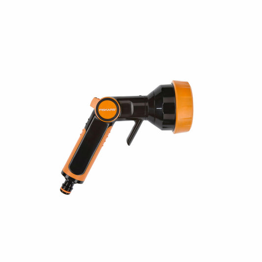 Fiskars Spray Gun with 4 Functions, Hose Nozzle, Garden Sprayer, Plastic, Black, Orange, 1020446