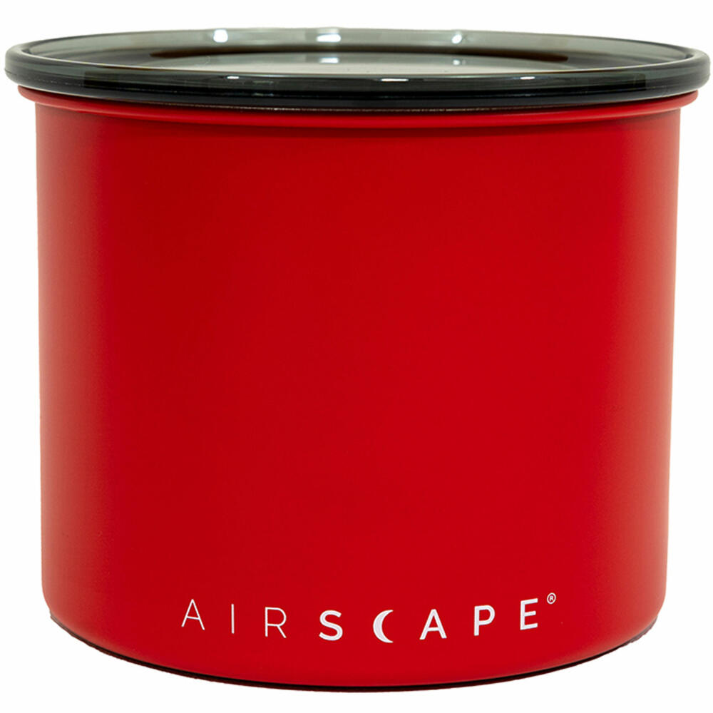 Airscape Edelstahl-Aromabehälter Klein, Kaffeedose, Aufbewahrungdose, Edelstahl, Signalrot Matt, AS2804