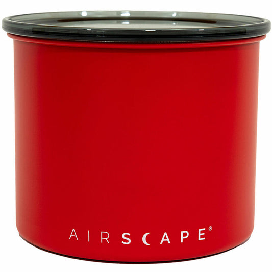 Airscape Edelstahl-Aromabehälter Klein, Kaffeedose, Aufbewahrungdose, Edelstahl, Signalrot Matt, AS2804