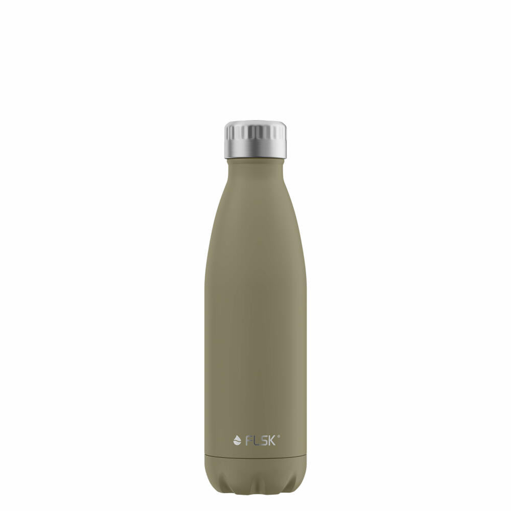 FLSK drinking bottle Khaki, insulated bottle, thermos flask, bottle, stainless steel, 500 ml, 1010-0500-0020